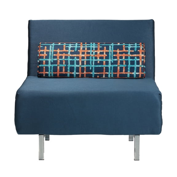 Cortesi Home  Convertible Accent Chair Bed, Navy Blue