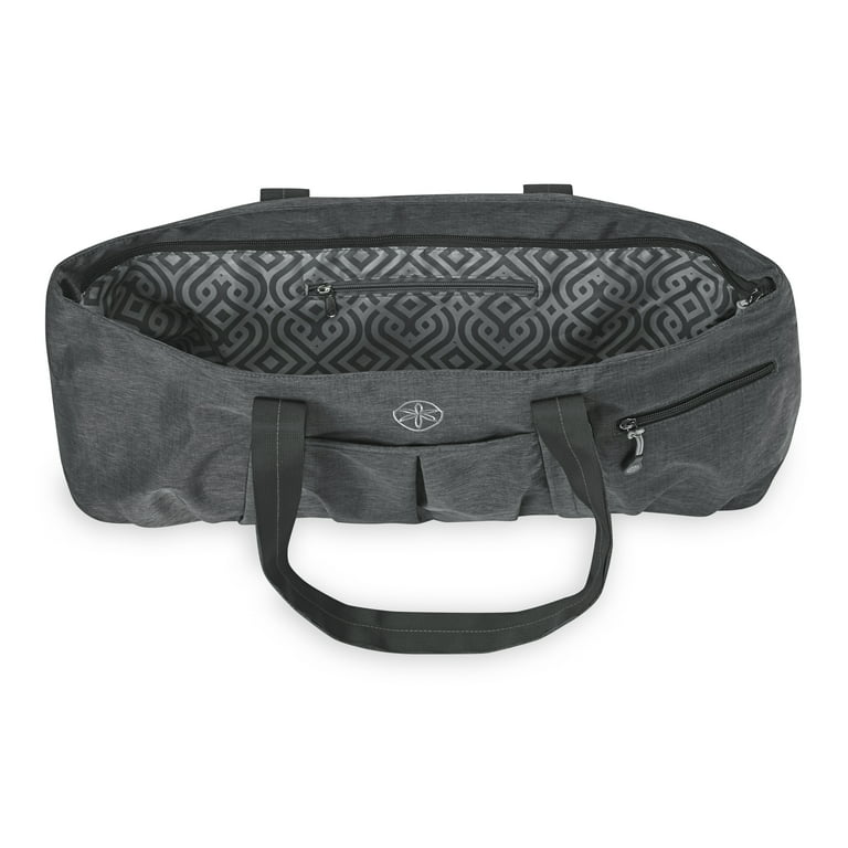  Gaiam Breakaway Yoga Tote Bag - Gym and Travel Essentials Bag  with Multiple Zippered Pockets, Padded Laptop Compartment, Yoga Mat Straps,  and Adjustable Shoulder Strap - Black, 15x13x3.5 : Sports