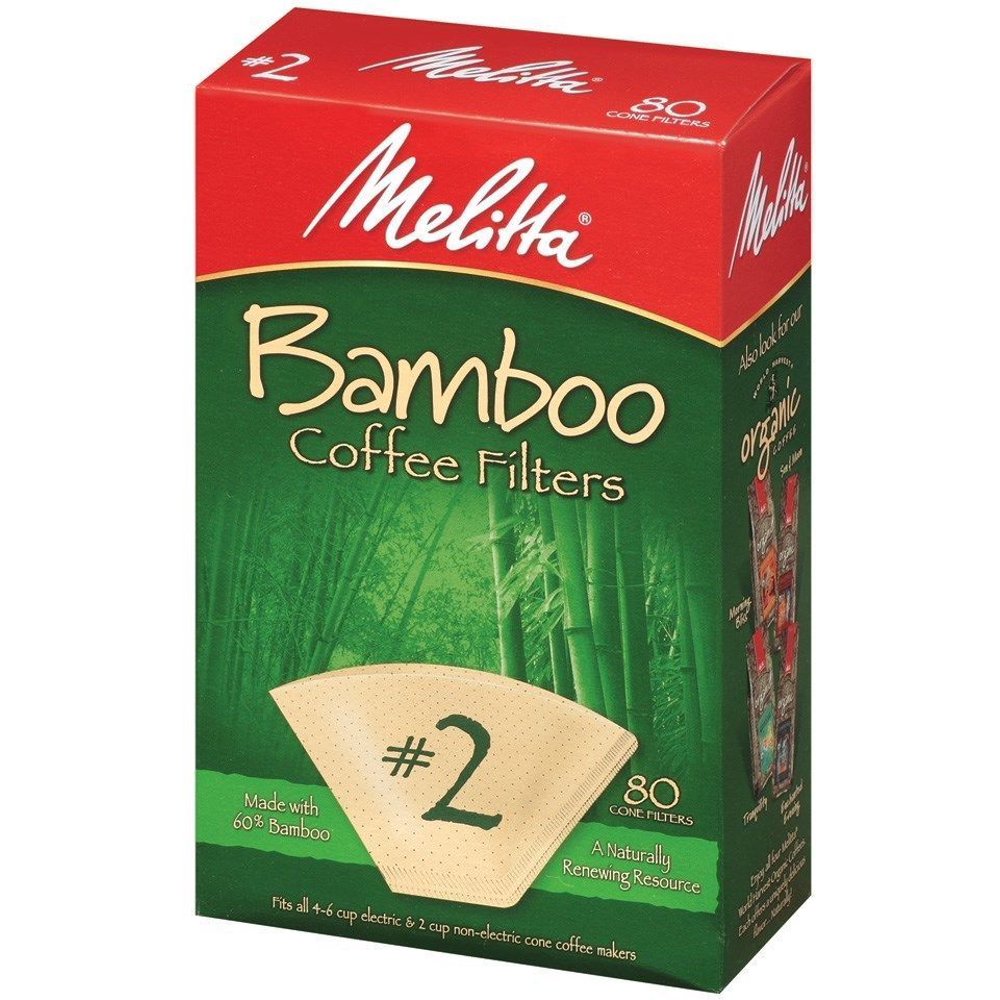 Melitta 2 Cone Bamboo Paper Coffee Filters, 80 Count, 2 Pack Walmart
