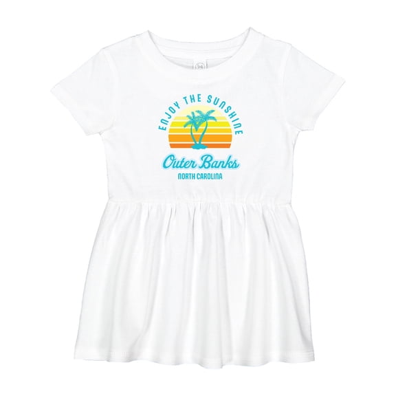 Inktastic Summer Enjoy the Sunshine Outer Banks North Carolina in Blue Girls Baby Dress