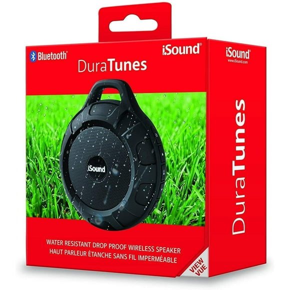 Black Duratunes Water Resistant and Drop Proof Bluetooth Wireless Speaker – IPX4 Rated w/ Amazing Sound From a Compact