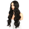 thumbnail image 1 of Conjunto de peluca larga ondulada, parte media negra, peluca larga y rizada, peluca de pelo largo y rizado, rendimiento confiable, 1 of 8