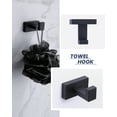 thumbnail image 3 of Wowow 5-Piece Matte Black Decorative Bathroom Hardware Set with Towel Bar,Toilet Paper Holder and Robe Hook, 3 of 5