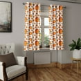 thumbnail image 2 of Ambesonne Harvest Grommet Curtain, Halloween Plump Pumpkin, 50" x 63", Orange Green White, 2 of 6