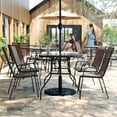 thumbnail image 3 of Flash Furniture 5 Piece Commercial Grade Patio Dining Set with Tempered Glass Brown, 3 of 12