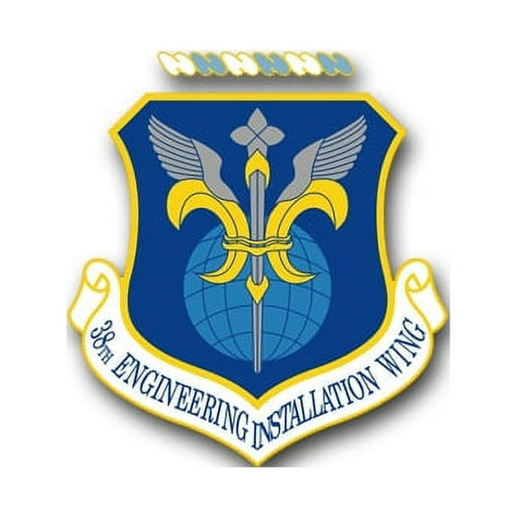 3.8 Inch Air Force 38th Engineer Installation Wing Vinyl Transfer Decal