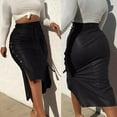 thumbnail image 2 of Savings Clearance 2025! asdoklhq Plus Size Skirts for Women,Women's slit slim mid length Hip Wrap Skirt, 2 of 5