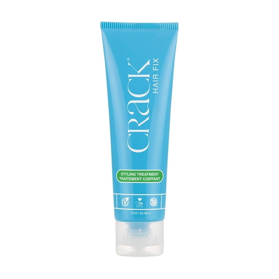 Crack Hair Fix Frizz Control & Heat Protection Hair Styling Cream with Acai & Proteins, 3 oz