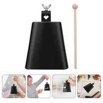 Topbathy 1 Set Small Cow Bell With Stick Hand Held Cowbell For Kids In Music Performance 3.93X3.93X2.36in