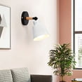 thumbnail image 4 of Tunhigl Modern Black Wall Sconce Lamp, Iron and Wood Bedside Light Fixture for Bedroom, Hallway, or Study Room - E27 Bulb Not Included, Sleek and Compact Design White, 4 of 8