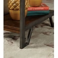 thumbnail image 3 of End Table with Charging Station, Modern Rustic Side Table with Metal Frame and Open Shelf, Wooden Sofa Side Table with Hidden Tray, Turned Legs for Small Space, 3 of 8
