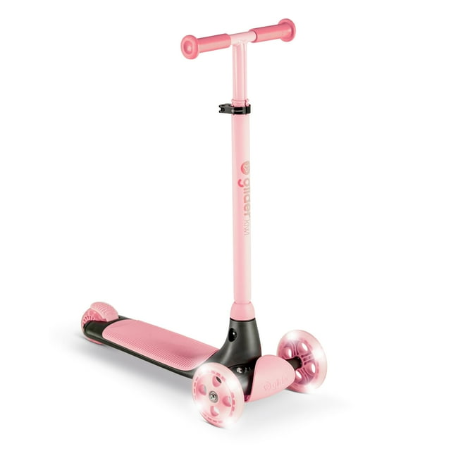 Y-Volution Kiwi à Glissière / Trottinette à Trois Roues pour Enfants avec Roues LED pour Enfants de 3+ Ans (Rose)