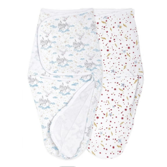 aden   anais Essentials x Harry Potter Wrap Swaddles, Cotton, Harry Potter Messenger, Unisex, Newborn, 0-3 M, 2-Pack