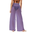 thumbnail image 4 of YFNNUP Women's Wide Leg Palazzo Pant Elastic Waist Lounge Trouser Sheer Mesh Chiffon Trousers Summer Beach Vacation Casual Pants Purple L, 4 of 8