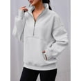 thumbnail image 4 of Charmo Women's Half Zip Oversized Sweatshirts Fleece Quarter Zipper Pullover Hoodies 2025 Mock Neck Fall Workout Jacket, 4 of 7