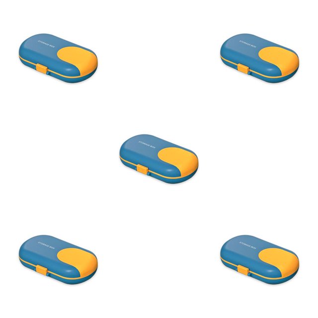 Inteprter Pastillero portátil con compartimento independiente, divisor de tabletas, contenedor a prueba de humedad, divisor diario de viaje Azul 5Conjunto