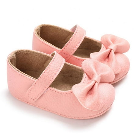 

Baby Girls Mary Jane Flats with Bowknot Ballet Slippers Toddler First Walkers Infant Princess Wedding Party Christmas Dress Shoes (6-12 Months) 2/M Size