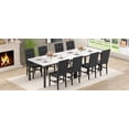 thumbnail image 6 of MIERES Marble Dining Table Set for 4, Faux Marble Kitchen Table and Chairs Set, Rectangle Dining Table with 4 Leather Dining Chairs, 5 Pieces Dinette Sets for Breakfast Nook, Apartment, White+Black, 6 of 20