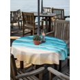 thumbnail image 2 of Outdoor Tablecloth with Umbrella Hole for Patio/Picnic/Party/Camping, Teal Blue Beach Coastal Waterproof Table Cloth Round Cover Washable, Summer Nautical Seaside Ocean Ombre (Dia 54"), 2 of 8