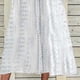 thumbnail image 4 of Vestido midi con cuello en V, pliegues y volantes de encaje para mujer - Mezcla de algodón, elegante y casual para fiestas y para el día a día, 4 of 8