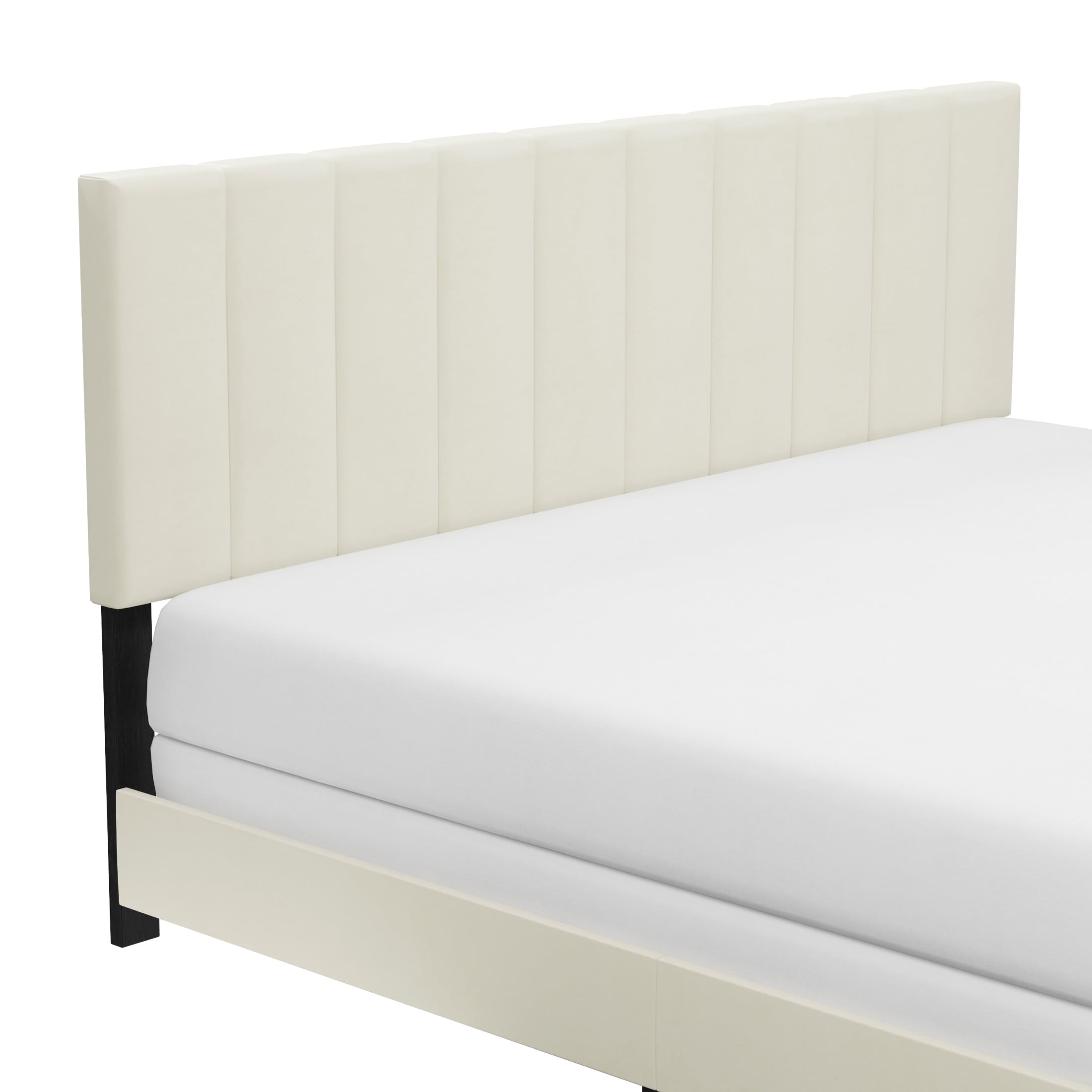 Reece Channel Stitched Upholstered King Bed, Ivory, by Hillsdale Living Essentials