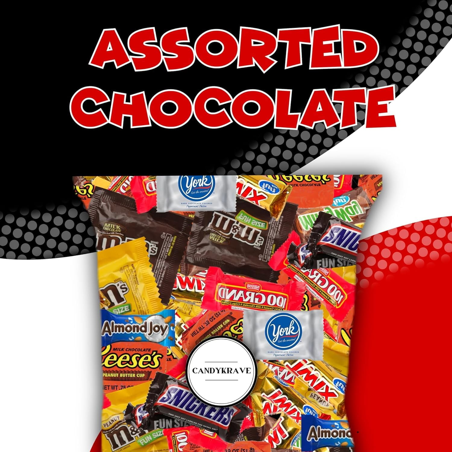 CandyKrave Assorted Chocolate Candy Variety Pack - 3 lbs Fun Size Chocolate Assortment - Individually Wrapped Bulk Chocolate Candy Mix - Delicious Sweets for Kids, Adults, Pantry, Office & Birthdays