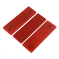 thumbnail image 1 of Unique Bargains Universal Fits Car Red Stick-on Reflective Plate Stickers w Screw Holes 3PCS, 1 of 2
