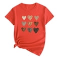thumbnail image 1 of Fiudx Tops para Mujer Camisetas Informales de Manga Corta con Cuello Redondo y Estampado de Amor para Mujer, 1 of 2