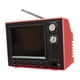 thumbnail image 5 of Mini televisor funcional a escala 1:12 para casa de muñecas, decoración de mini televisor funcional, centro de entretenimiento, regalo, estilo retro, rojo, 5 of 10