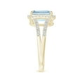 thumbnail image 3 of ANGARA Natural Emerald-Cut 2 ct Aquamarine Split Shank Halo Ring in 14K Yellow Gold for Women (Size-9x7mm) | March Birthstone, Birthday, Anniversary, Jewelry Gift for Women | Natural Aquamarine Ring, 3 of 10