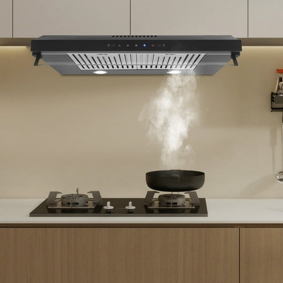 30" Under Cabinet Range Hood 900 CFM, Dual Motor Stainless Steel Kitchen Vent AC 110-130V 2*100W 29.53*19.49*5.51in for Home Kitchens, Hotels, Canteens
