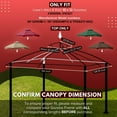 thumbnail image 6 of Gazebo Replacement Canopy Top Tent for Lowe's Home Depot Allen & Roth 10 X 12 Feet UV UPF 50+ Dual Tier Plain Edge Water-Resistant Cover Shade Outdoor Garden Backyard Patio Gazebo, Red, 6 of 7