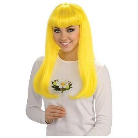 Adult Womens 80s Yellow Smurfette Costume Long Wig