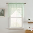 thumbnail image 3 of THD Bella Floral Rod Pocket Lace Short Cafe Swags for Small Windows - 28 x 36 Inch Length (Seafoam Green Swags, Set of 2), 3 of 6