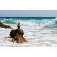 thumbnail image 2 of Palacios Prieto, Javier 32x23 Gold Ornate Wood Framed with Double Matting Museum Art Print Titled - Stone tower on the beach, 2 of 4