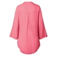 thumbnail image 4 of DuoJiaJ Loose Blouse Casual Button Ladies Long T Shirt Shirt Tops Dress Womens Women's Blouse Women's Work Shirts Pink XL, 4 of 5