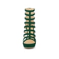 thumbnail image 6 of BLISSFUL STEP Women's Open Toe Platform Stiletto Heel Cage Heeled Sandals Green 10, 6 of 7