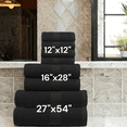 thumbnail image 2 of Premium Cotton Bath, Hand and Washcloth Towel Set Plush Touch Quick Dry Hand And Kitchen Eco Friendly Towel 100% Cotton Loop Terry, Black, Set of 8, 2 of 4