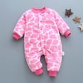 thumbnail image 2 of Qingpeng Newborn Infant Romper Boy Girl Long Sleeve Floral Print One Piece Jumpsuit Winter Fleece Warm Outwear Clothes Pajamas Outfits for Kids 3-18M, 2 of 3