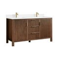 thumbnail image 2 of Shenzhen 60" Double Bath Vanity in Aged Dark Brown Oak with Composite Stone Top, 2 of 12