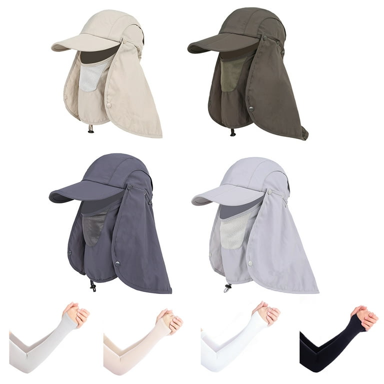2 Pack Sun Hat Fishing Hats UPF 50+ Outdoor Hiking Hat UV Sun Protection Hat  with Removable Neck Flap Face Mask : : Sports & Outdoors