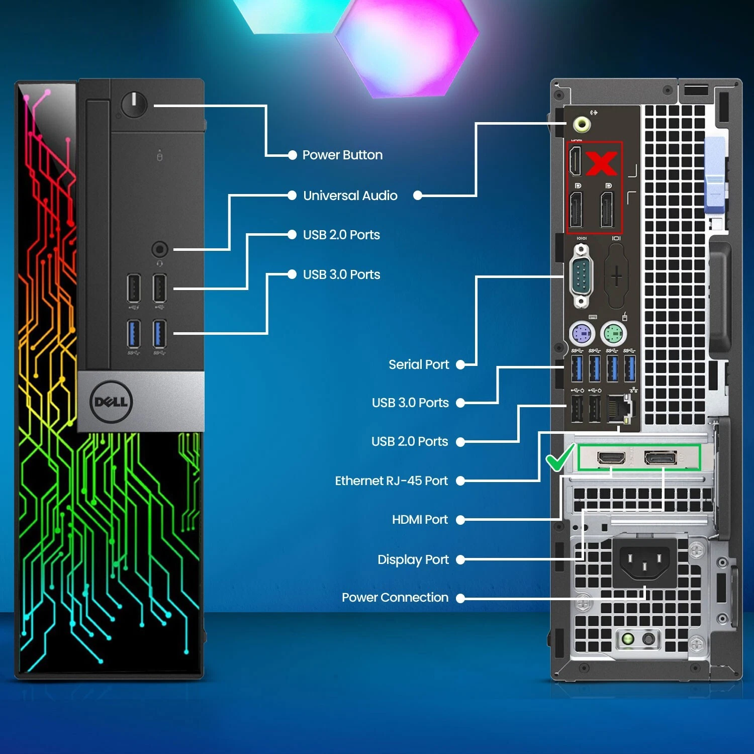 Restored BTO RGB Gaming Desktop Computer PC Quad-Core i5-6th Gen – 16GB DDR4 Ram – 1TB SSD – NVIDIA GeForce GTX 1050 Ti DDR5 – New 24 inch Monitor – RGB Set – Windows 11 Pro – WiFi (Refurbished)