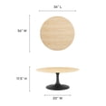 thumbnail image 5 of Modway Lippa Round 36" Wood Grain Mid-Century Modern Coffee Table in Black Natural, 5 of 7