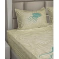 thumbnail image 5 of Ambesonne Jellyfish Fitted & Top Sheet Set with Shams, Beach Summer Ocean, Sand Brown Seafoam, 5 of 7