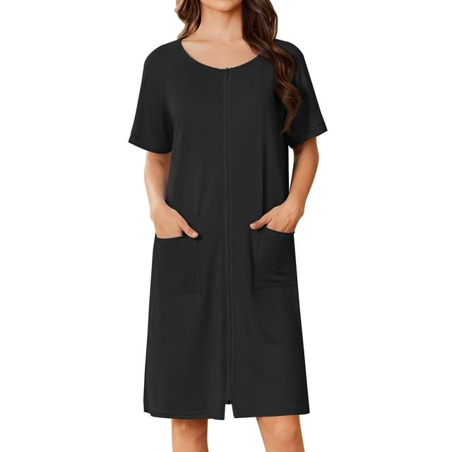 Bata de baño Ekouaer para mujer, pantalones cortos con cremallera, ligeros, talla S-3XL