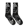 thumbnail image 4 of Athletic Socks Racing Checkered Flag Sport Running Calf Socks Crew Socks for Men Women, 4 of 7