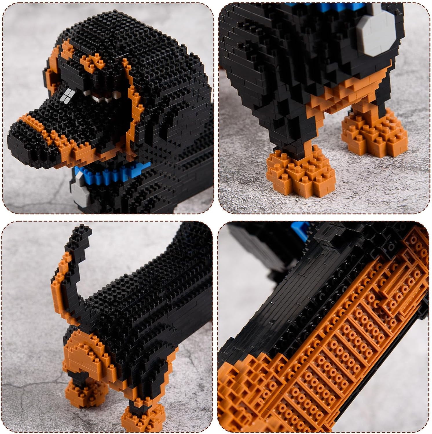 Dachshund Dog Building Blocks Set, 3D Dachshund Dog Puzzle, Mini Block Gift Kit Animal Building Blocks Toys, Educational and Entertainment Toys for Dog Lovers