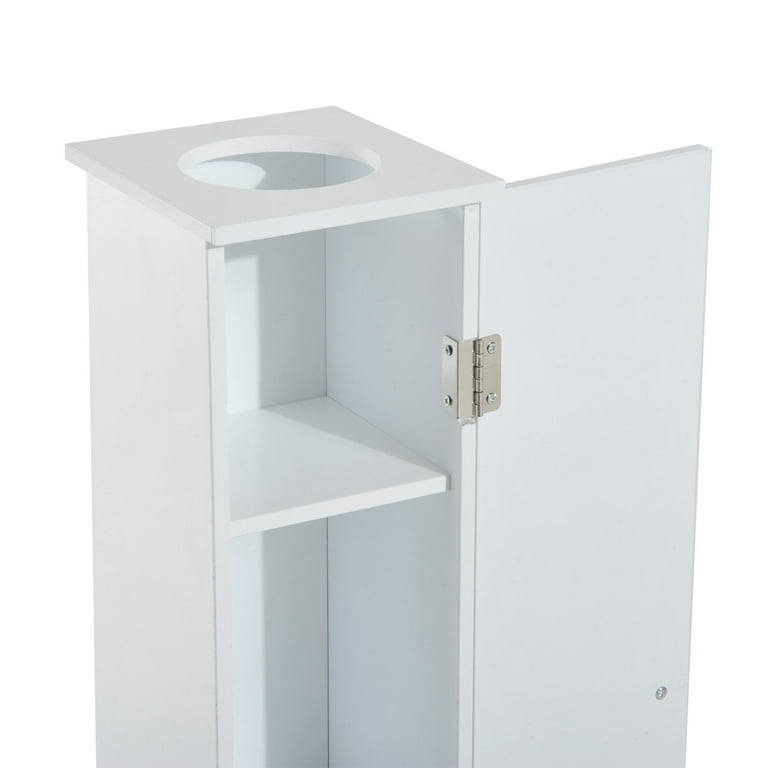 HOMCOM 26 Bathroom Cabinet White Country Toilet Paper Storage Shelf with Door