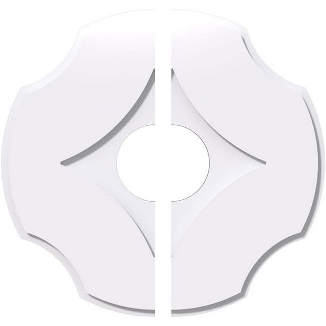 Ekena Millwork CMP20PL2-05000 20 in. OD x 5 in. ID Square Percival Architectural Grade PVC Contemporary Ceiling Medallion - 2 Piece