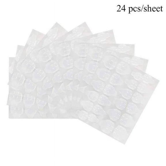 SXRC Double Side Glue Nail Sticker, 1 Sheet (24 Pcs) Waterproof Breathable False Nail Tips, Jelly Adhesive Tabs